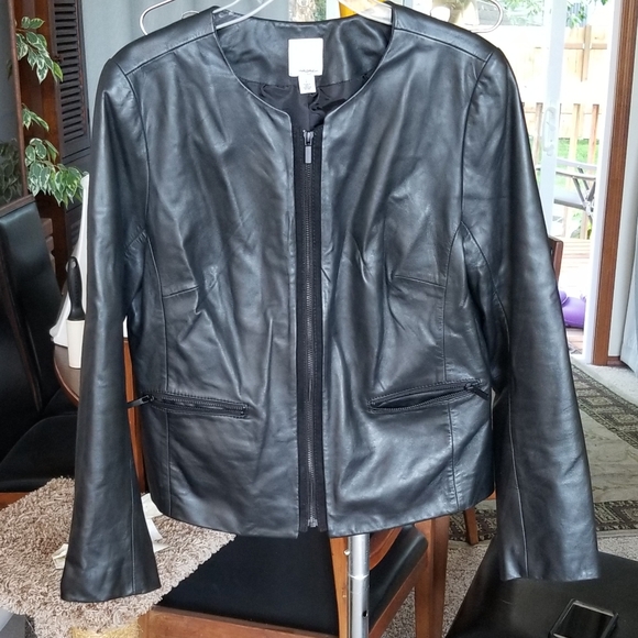 halogen leather jacket